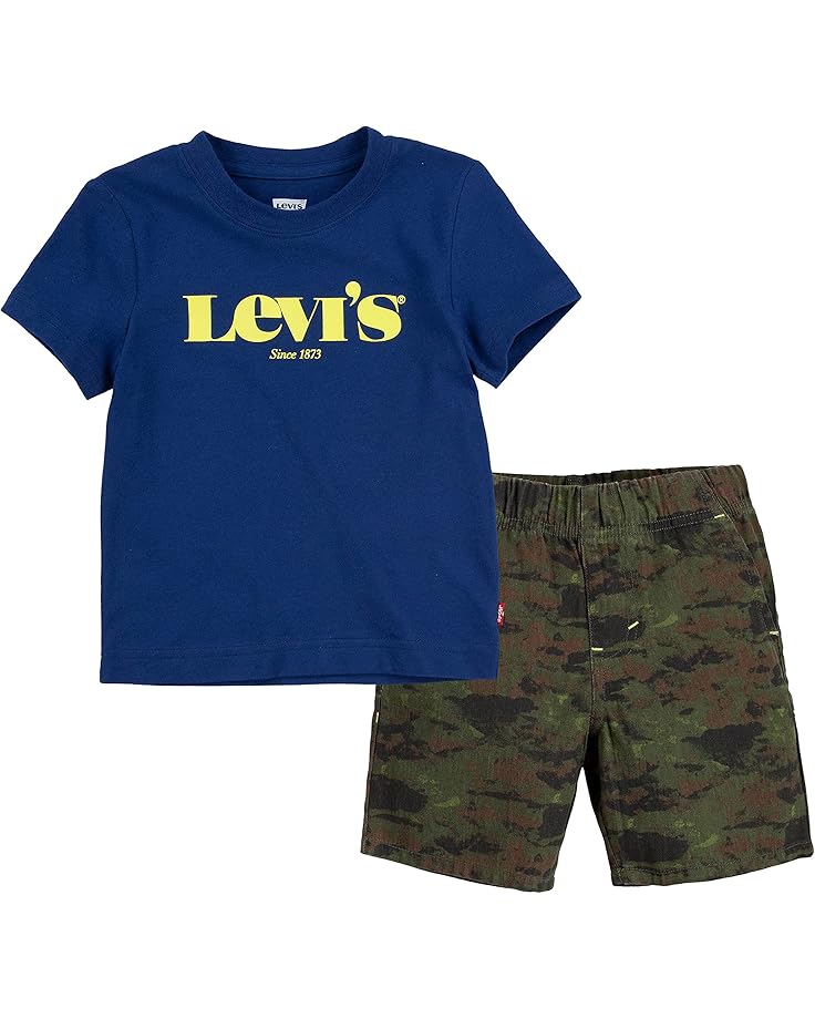 Levi's® Kids Two-Piece Shorts Set (Toddler) Estate Blue Free Shipping