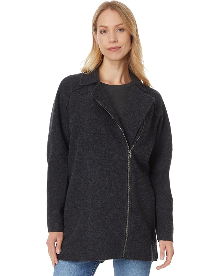 Eileen Fisher Petite Motorcycle Jacket With Zip Front Women's Charcoal Buy Now