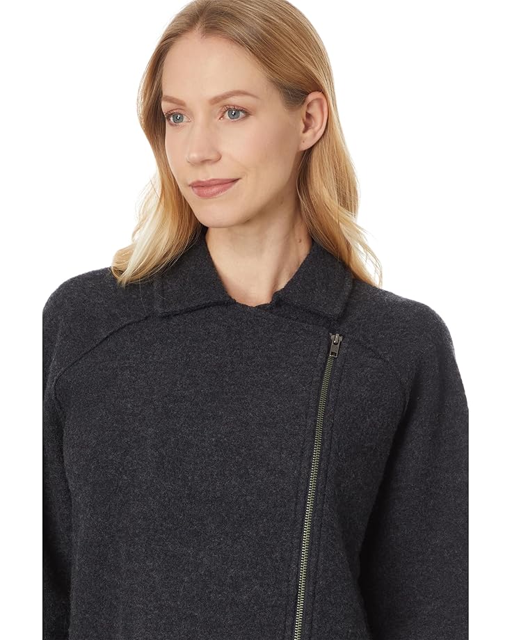 Eileen Fisher Petite Motorcycle Jacket With Zip Front Women's Charcoal