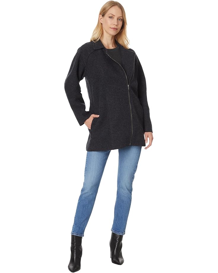 Eileen Fisher Petite Motorcycle Jacket With Zip Front Women's Charcoal