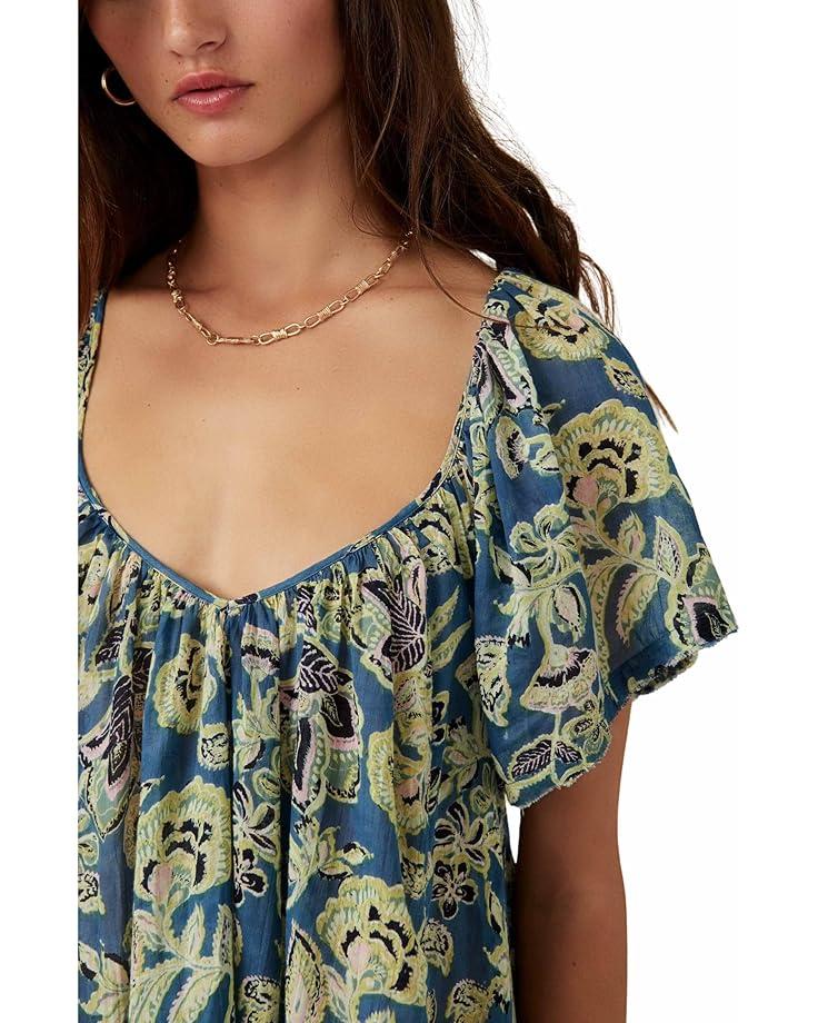 Free People Kauai Getaway Printed Tunic Women's Ocean Combo