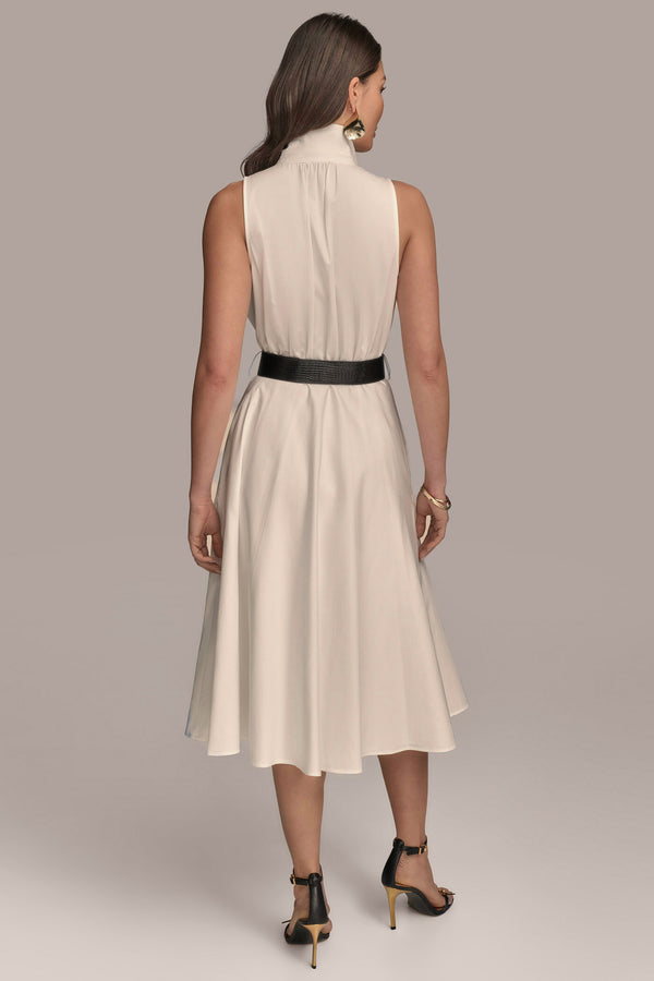 donna karan cream dress Donna Karan Women's Notched Lapel Striped Sheath Dress