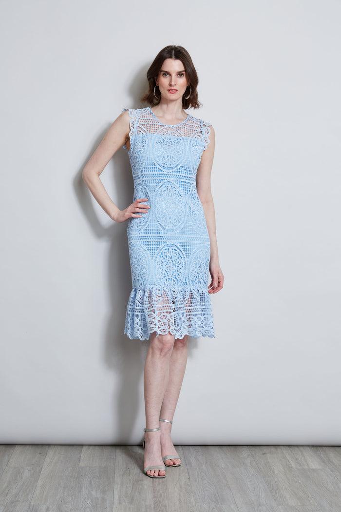 elie tahari blue lace dress Elie Tahari cornflower blue lace dress size 6 current season