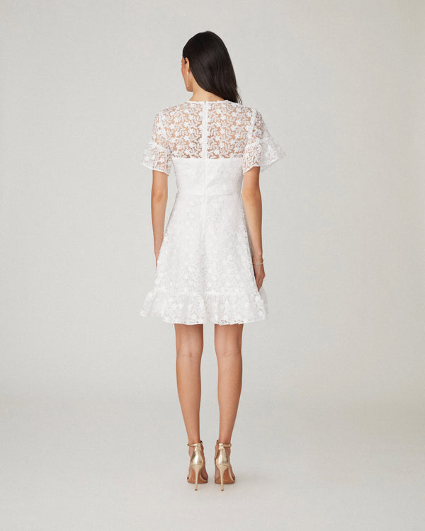 shoshanna sora lace dress Shoshanna Sora Optic Leaf Lace Dress